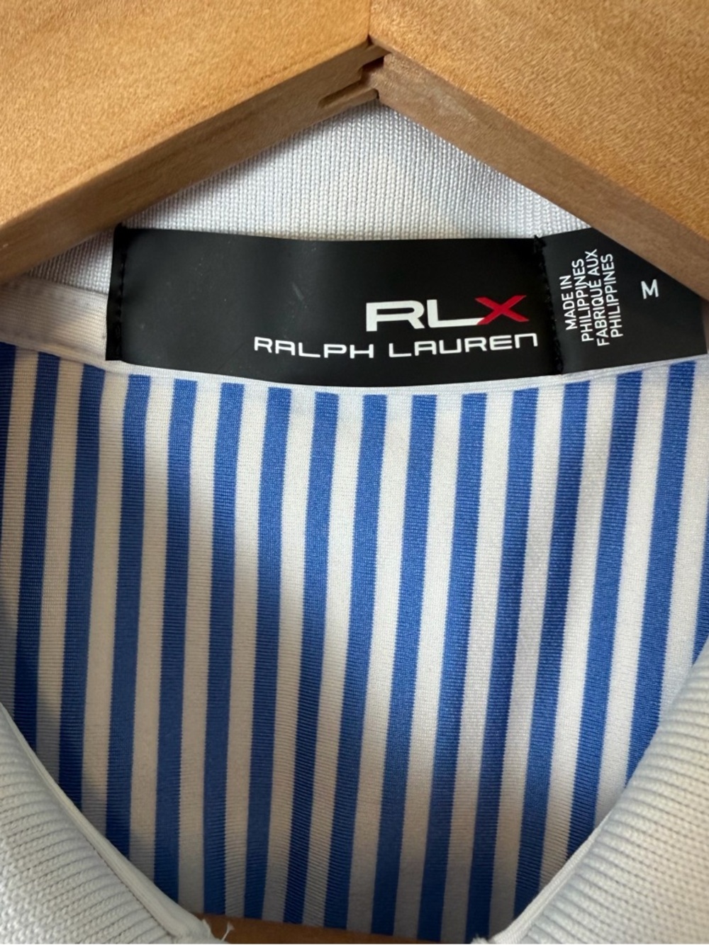 RLX Ralph Lauren Womens Tailored Fit Golf Polo Shirt Striped Womens Size Medium - Picture 4 of 7